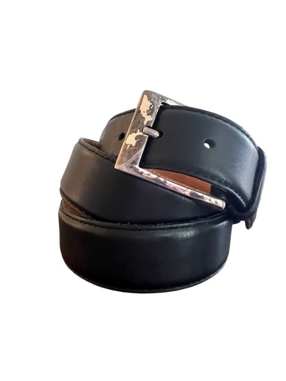 Martin Dingman Black Tumbled Glove Leather Mens Dress Belt 36"